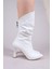 JEHONA Topuklu Yarım Çizme BEYAZ 2