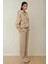 Kadın Oversize Fermuarlı Kapüşonlu Sweatshirt Natural 4