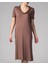 Kısa Kollu Midi Boy Elbise Kahve Y1441008_005 1