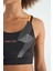Siyah Baskılı Sırt Çapraz Detaylı Dalgıç Kumaş Dar Kalıp Kadın Büstiyer - 97273 4