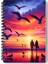 Deniz Günbatımı Sunset Tasarım Tel Spiralli 4'lü Hatıra, Günlük, Ajanda, Anı, Okul Defter Seti 2