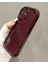 IPHONE 11 Bordo Renk Düz Dalgalı Desenli Kılıf 3