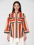 Çizgi Ve Renk Desenli Oversize Kadın Gömlek Standart Renk Y1913528_089 1