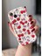 IPHONE 13 Kiraz / Fiyonk Desenli Ekru Renk Kılıf 2