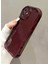 IPHONE 16 Plus Bordo Dalgalı Kenarlı Parlak Silikon Kılıf 2