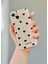 IPHONE 13 Uyumlu Krem Renk Dalgalı Siyah Kalp Desenli Kılıf 1