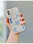 IPHONE 11 Kalp Detay Mavi Çiçekli Kılıf 2