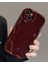 IPHONE 13 Bordo Renk Düz Dalgalı Desenli Kılıf 3