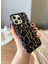 IPHONE 16 Promax Tüylü Leopar Desenli Yumuşak Dokulu Siyah Kılıf 2