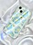 IPHONE 14 Plus Mavi Çiçekli Şeffaf Kılıf 1