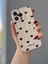 IPHONE 14 Promax Krem Renk Dalgalı Siyah Kalp Desenli Kılıf 1