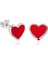 925 Ayar Gümüş Fosforlu Kırmızı Kalp Küpe T4775 (292292) 1