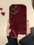 IPHONE 15 Pro Bordo Dalgalı Kenarlı Parlak Silikon Kılıf 1