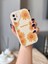 Iphone 11 Kalp Detaylı Papatya Desenli Ekru Kılıf 2