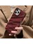 IPHONE 13 Promax 3D Dalgalı Kabartmalı Parlak Yüzeyli Bordo Kılıf 3