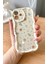 IPHONE 16 Plus Çiçek Desenli Ekru Kılıf 1