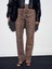72078 %100 Pamuk Leopar Desenli Jean-Camel 1