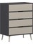 Elina Ayaklı 4 Çekmeceli Şifonyer - Antrasit/kumtaşı 4