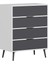 Elina Ayaklı 4 Çekmeceli Şifonyer - Beyaz/antrasit 4