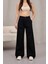 Kadın Yüksek Bel Wide Leg Pileli Palazzo Jeans Pantolon 1
