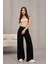 Kadın Yüksek Bel Wide Leg Pileli Palazzo Jeans Pantolon 5