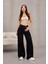 Kadın Yüksek Bel Wide Leg Pileli Palazzo Jeans Pantolon 7