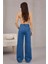 Kadın Yüksek Bel Wide Leg Pileli Palazzo Jeans Pantolon 6