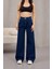 Kadın Yüksek Bel Wide Leg Pileli Palazzo Jeans Pantolon 1
