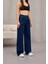 Kadın Yüksek Bel Wide Leg Pileli Palazzo Jeans Pantolon 2