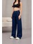 Kadın Yüksek Bel Wide Leg Pileli Palazzo Jeans Pantolon 3