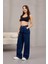 Kadın Yüksek Bel Wide Leg Pileli Palazzo Jeans Pantolon 6