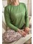 Yeşil Life Is Good Desenli Uzun Kollu Bambu Örme Kadın Pijama Takımı 5