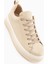 Lina Hakiki Deri Bej Kadın Sneaker Ayakkabı 1