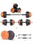 17 kg Multifonksiyonel Turuncu Siyah Halter Seti ve Dambıl Seti 3