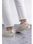 E-2010-2055 Ekru Bej Unisex Sneaker Spor Ayakkabı 5