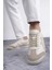E-2010-2055 Ekru Bej Unisex Sneaker Spor Ayakkabı 6