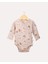 %100 Organik Pamuk Gots Sertifikalı Kruvaze Orman Desenli Bebek & Yenidoğan Body - Taş Rengi 1