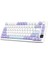 AK820PRO 75% Tkl Mekanik Oyun Klavyesi,2.4g Kablosuz/bt5.1/usb-C Kablolu,tft Renkli Ekran ve Cnc Düğmeli 81 Tuş,rgb Aydınlatma-Mor Beyaz 1