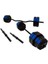 Spor 70 kg Düz Bar (150 cm + Z Bar ( 120 cm ) Dambıl Ağırlık Halter Full Set Mavi Kapaklı 2