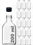 Cold Brew Yassı Şeffaf 200 ml Siyah Plastik Kapaklı Boş Cam Şişe 15 Adet (Soğuk Kahve) 1