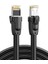 Cat8 S/ftp RJ45 Ethernet Kablosu, 1 Metre, Siyah 1