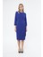 Picacy Yuvarlak Yaka Diz Altı Regular Fit Mavi Renk Elbise 2