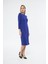 Picacy Yuvarlak Yaka Diz Altı Regular Fit Mavi Renk Elbise 5