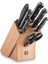 Prof. S 8 Parça Blok Bıçak Seti Doğal Ahşap Bloklu, Paslanmaz Çelik ve Ahşap, Siyah 1