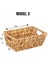 El Yapımı Hasır Dikdörtgen Dekoratif Sepet, Hasır Dikdörtgen Dekoratif Tepsi 3 Model Seçenekli (38 * 30 * 14CM) (Büyük) 2