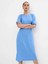Adel Bisiklet Yaka Regular Fit Mavi Renk Elbise 2