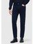 Lacivert Düz Dokuma Slim Fit Casual Pamuk Karışımlı Pantolon 2