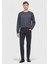 Antrasit Düz Örme Slim Fit Casual Pamuk Karışımlı Pantolon 1