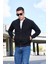 Slim Fit Yarım Balıkçı Yaka Tam Fermuarlı Düz Renk Erkek Sweatshirt - V001 1