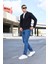 Slim Fit Yarım Balıkçı Yaka Tam Fermuarlı Düz Renk Erkek Sweatshirt - V001 2
